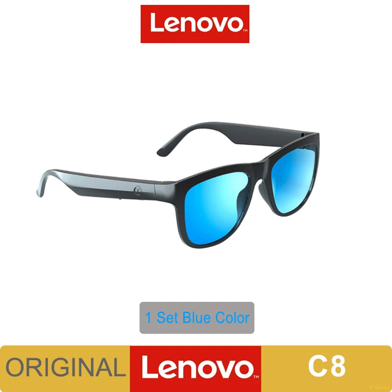 Lenovo C8 gafas de sol inteligentes inalámbricas Bluetooth auriculares con luz azul protección de ojos auriculares deportivos gafas de música auriculares con micrófono HD