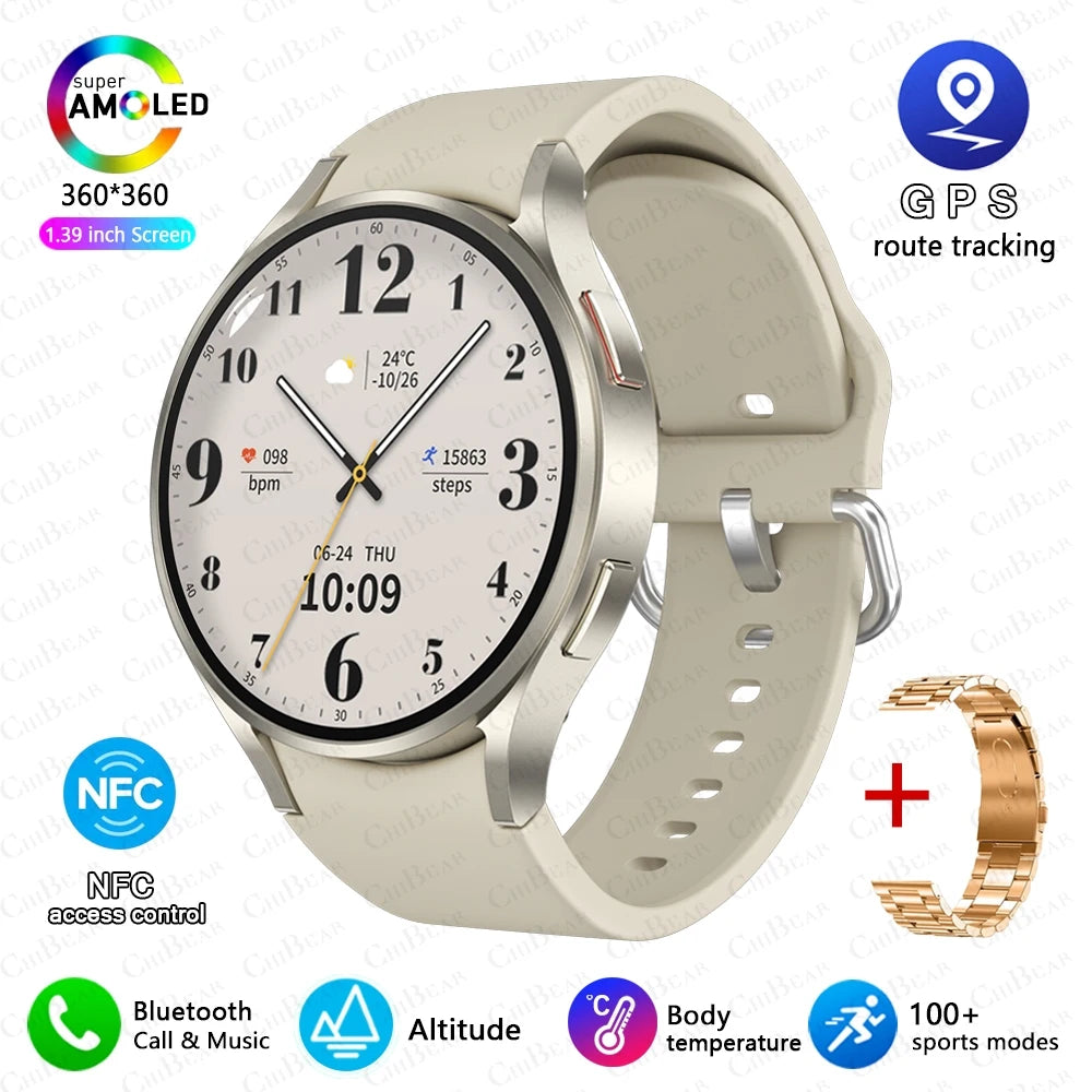 Nuevo reloj inteligente clásico Samsung Galaxy Watch 6 para hombre, pantalla AMOLED HD, asistente de voz, llamada Bluetooth, reloj inteligente NFC para mujer