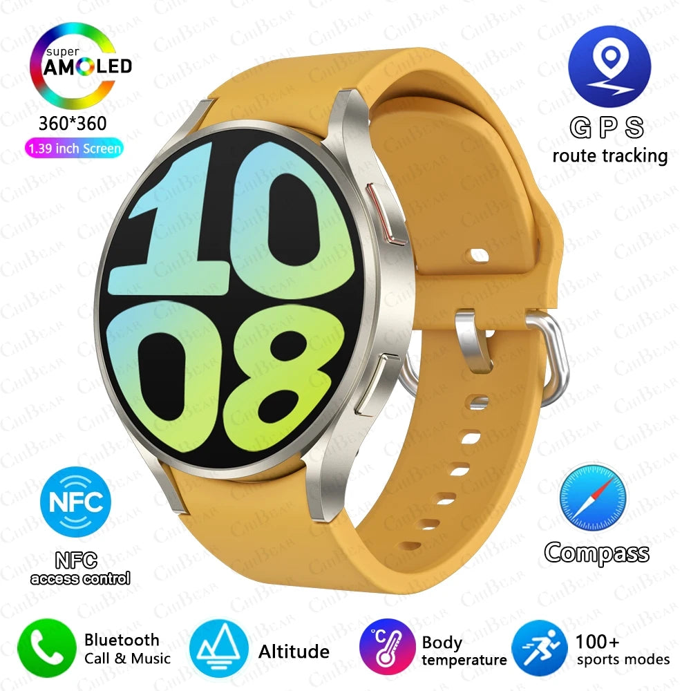 Nuevo reloj inteligente clásico Samsung Galaxy Watch 6 para hombre, pantalla AMOLED HD, asistente de voz, llamada Bluetooth, reloj inteligente NFC para mujer