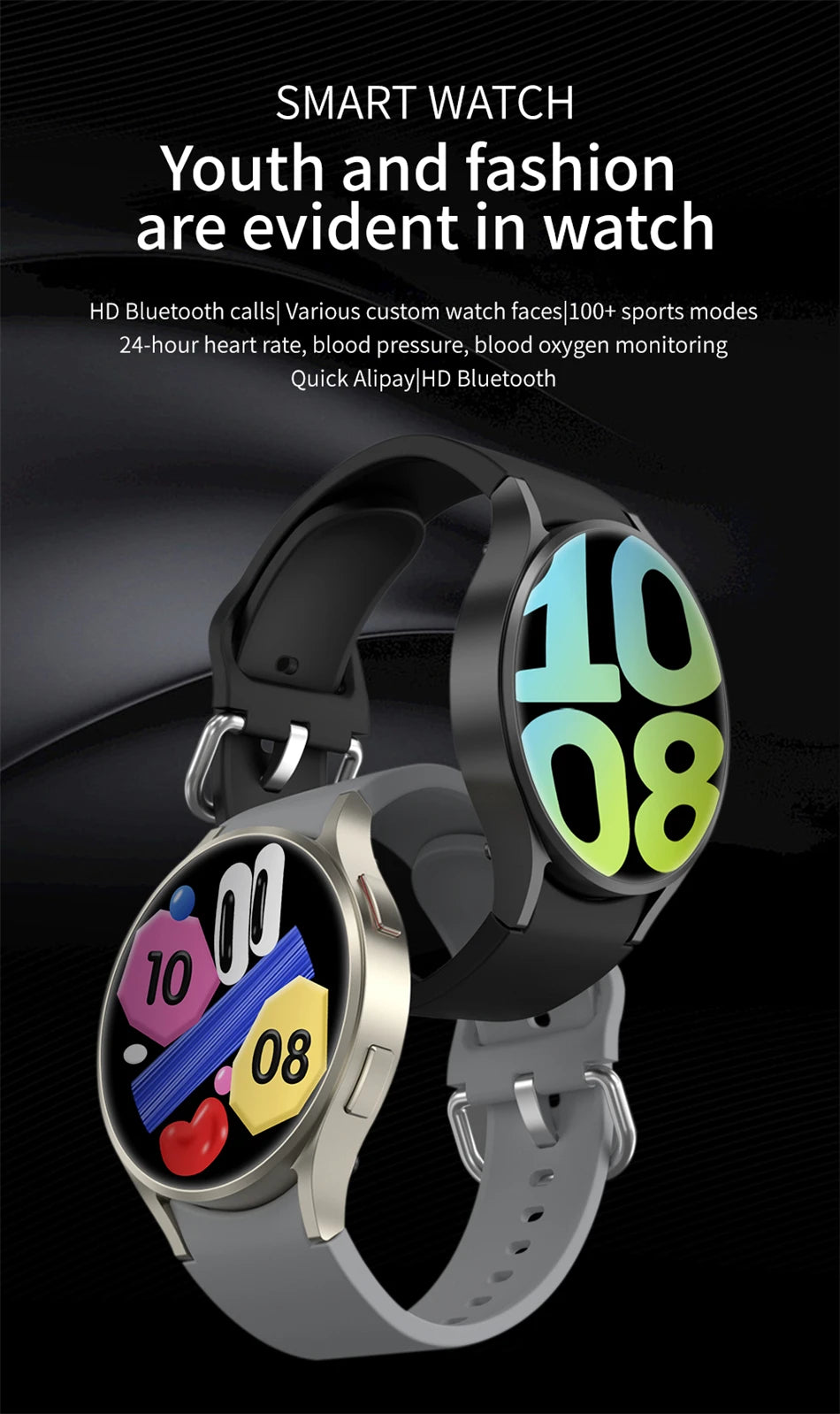 Nuevo reloj inteligente clásico Samsung Galaxy Watch 6 para hombre, pantalla AMOLED HD, asistente de voz, llamada Bluetooth, reloj inteligente NFC para mujer