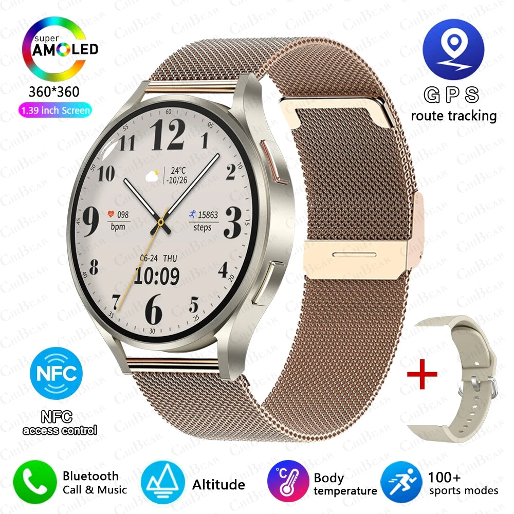 Nuevo reloj inteligente clásico Samsung Galaxy Watch 6 para hombre, pantalla AMOLED HD, asistente de voz, llamada Bluetooth, reloj inteligente NFC para mujer