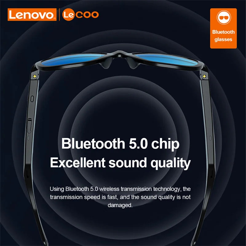 Lenovo C8 gafas de sol inteligentes inalámbricas Bluetooth auriculares con luz azul protección de ojos auriculares deportivos gafas de música auriculares con micrófono HD