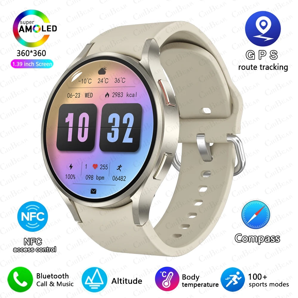 Nuevo reloj inteligente clásico Samsung Galaxy Watch 6 para hombre, pantalla AMOLED HD, asistente de voz, llamada Bluetooth, reloj inteligente NFC para mujer