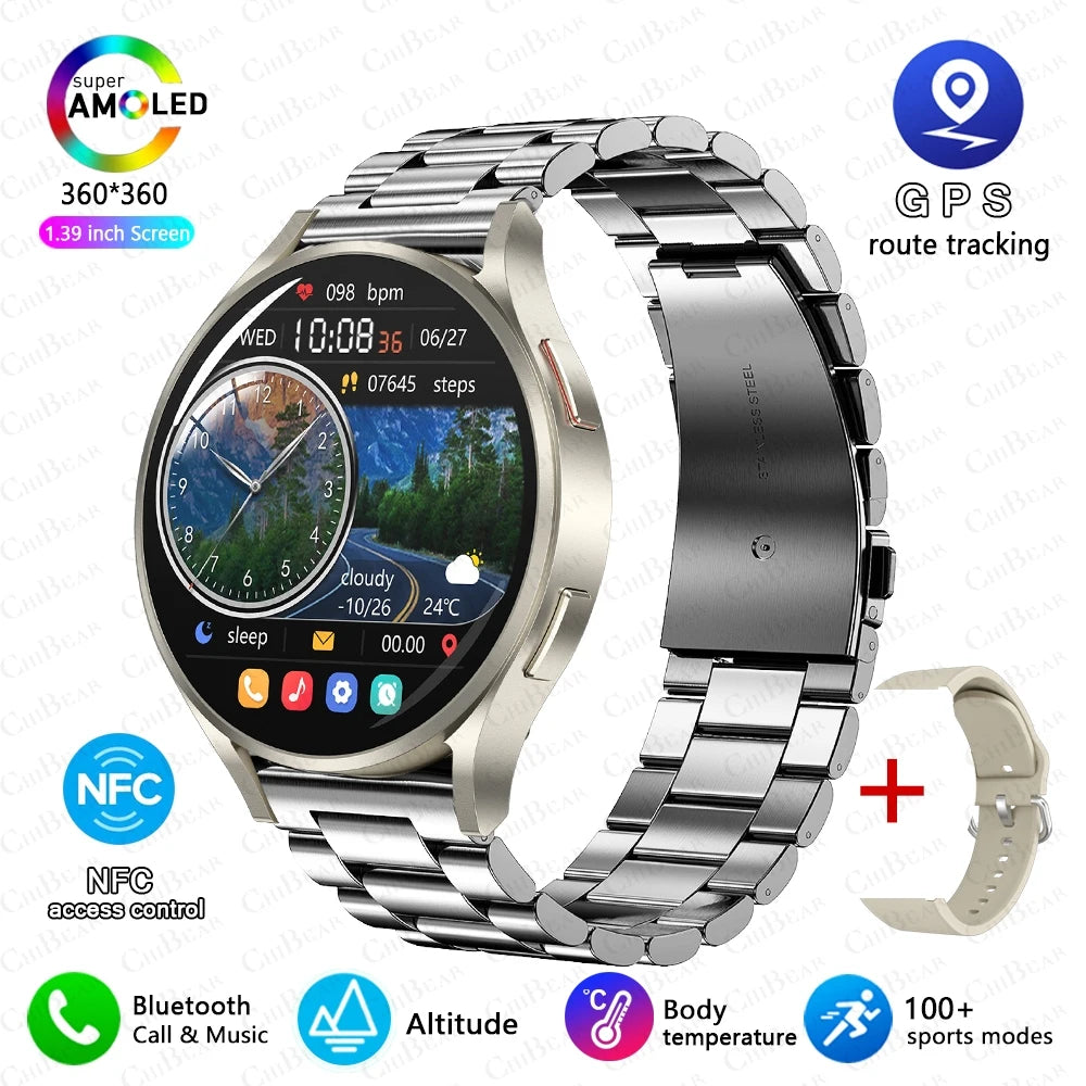 Nuevo reloj inteligente clásico Samsung Galaxy Watch 6 para hombre, pantalla AMOLED HD, asistente de voz, llamada Bluetooth, reloj inteligente NFC para mujer