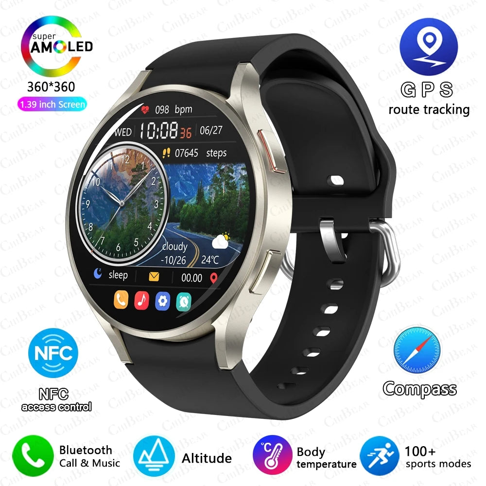 Nuevo reloj inteligente clásico Samsung Galaxy Watch 6 para hombre, pantalla AMOLED HD, asistente de voz, llamada Bluetooth, reloj inteligente NFC para mujer