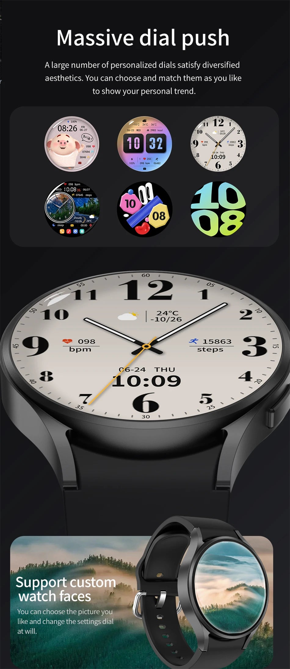 Nuevo reloj inteligente clásico Samsung Galaxy Watch 6 para hombre, pantalla AMOLED HD, asistente de voz, llamada Bluetooth, reloj inteligente NFC para mujer